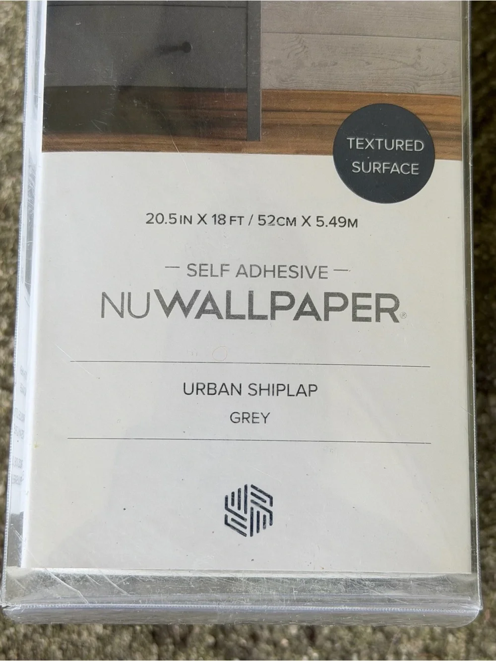 Scott Living Self Adhesive NuWallpaper Urban Shiplap Grey Textured Wallpaper NIB